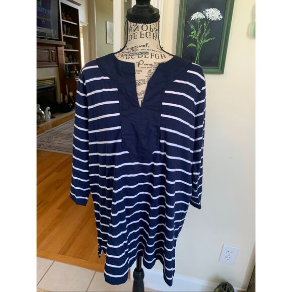 RALPH LAUREN Multicolor Striped V-Neck 3/4 Sleeve Tunic - Picture 7 of 7